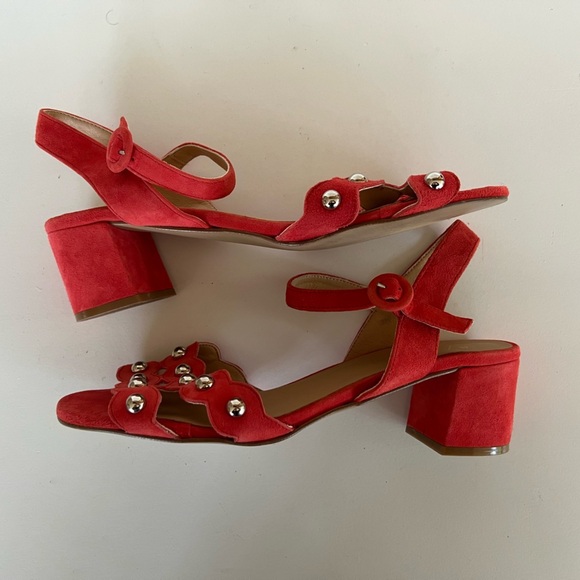 Anthropologie Mary Red Studded Heeled Sandals, size 41 / 10 - Picture 7 of 10